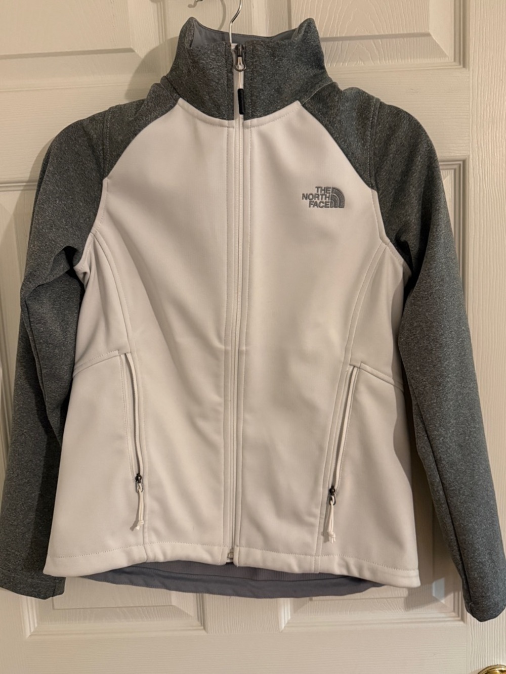 Women's North Face Two-Tone Jacket Gray White Small